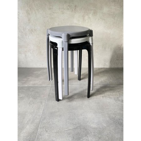 Round stool in the Max bath, gray-2