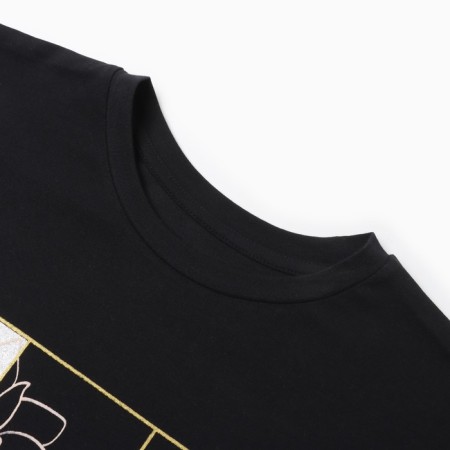 Female T-shirt, black color, ONE SIZE (42-46)-1