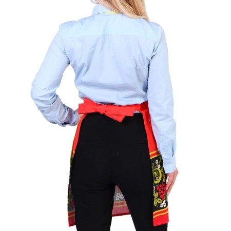 Khokhloma apron, souvenir, with a pocket and a towel-3