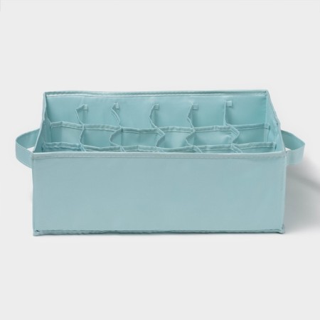 Organizer for storage of linen "Comfort", 18 cells, 35 × 24 × 13 cm, barrier color-1