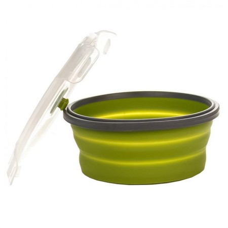 Folding container with a lid, 550 ml, olive color-1