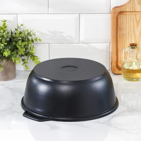 Frying "Tradition", 4 l, d = 26 cm, glass cover, anti -stick coating, black color-2