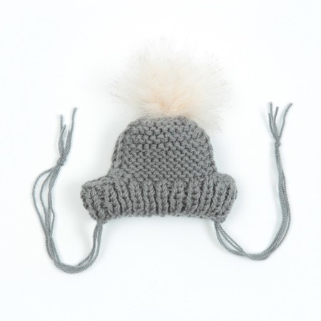Knitted hat for dogs, with pompom, XS-S (head volume 22 cm, height 7.5 cm), mix-4