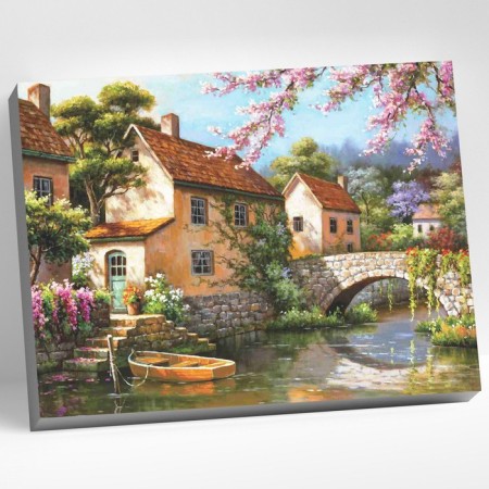 Picture on the numbers "At the channel", 40 × 50 cm, 24 colors