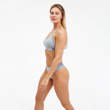 Female set (top with thin straps, panties), color gray mix, size 44-46-10