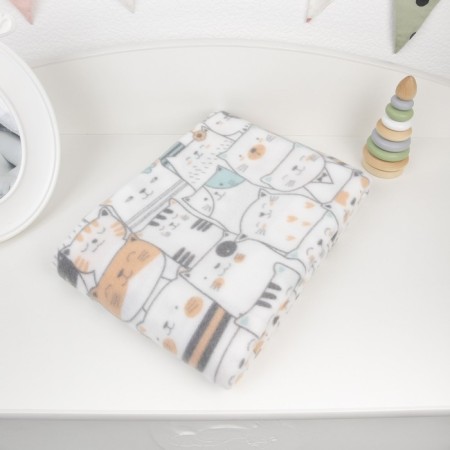 Fleet blanket "Cats", size 100x140 cm-1