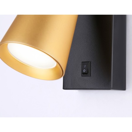 Wall lamp with a switch and a change of lamp Ambrella Light, Move, TA13142, GU10, Black Color, gold-4