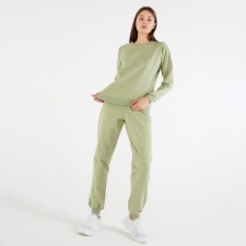 Women's costume (sweatshirt, trousers) minku: casual collection pistachio color, size 52