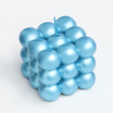 Figure candle "Babble" Big Cube, 5x5x5 cm, turquoise, in the box-5