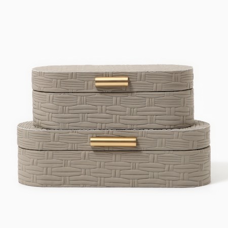 The casket for jewelry "weaving" eco -leather, set 2 pcs.-1