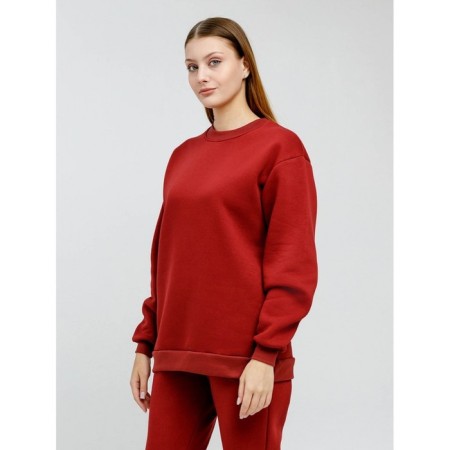 Women's sweated sweatshirt, size 52, burgundy color-11