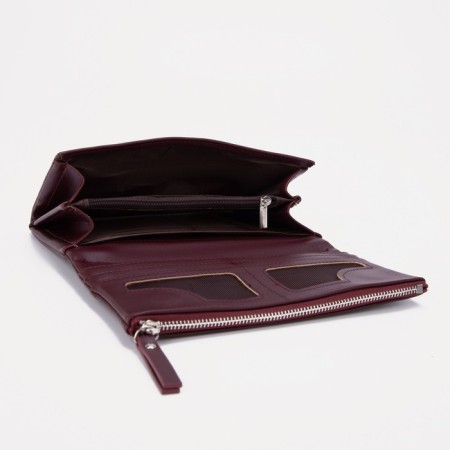 Women's wallet on magnets, burgundy color-2