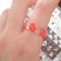 Ring "Transparent" heart, red color, 17 size