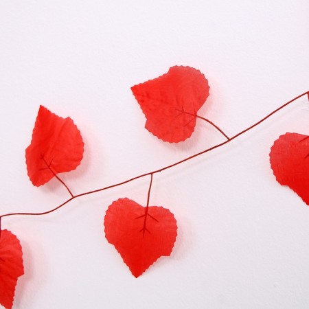 Decor "Girland from the leaves" length - 2.4 m, width - 17 cm, red color-3