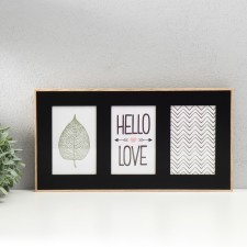Photo frame wood in 3 photos 10x15 cm 