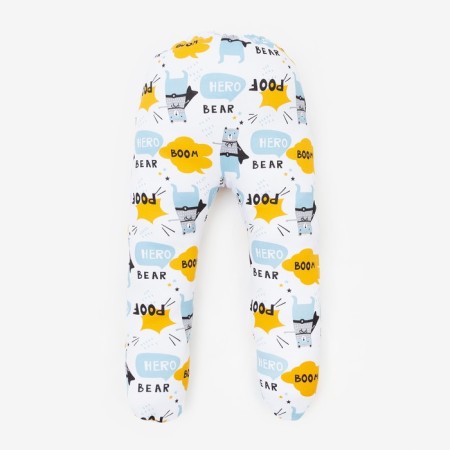 Sliders for the boy "Bear", the color is white/yellow, height 68 cm