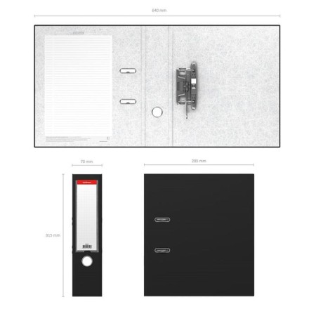 A4, 70 mm registrar, Erichkrause Granite, with arched mechanism, black-3