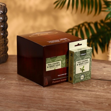 Incense nag champa "tulasi" 15 aromacons white sage-1