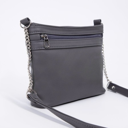 Bag Cross-Bodi with a zipper, gray color-3