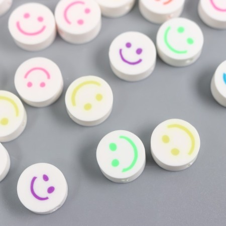 Beads for PVC "Smile on White" set of 25 pcs 0.5x0.9x0.9 cm-1