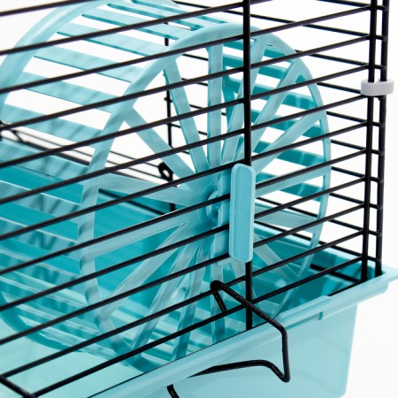 The cage for rodents "Pigzon" No. 5, with 3 floors, equipped, 41 x 30 x 58 cm, turquoise-10