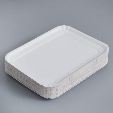 Disposable plate "white" cardboard, 21 x 17 cm-2