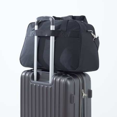 Road bag on lightning, 2 outer pockets, a suitcase holder, a long belt, black color-3
