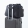 Road bag on lightning, 2 outer pockets, a suitcase holder, a long belt, black color