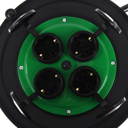 Coil 4 sockets, s/h, with lids IP44, 16 A, UHL2, Green-2