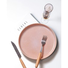 ARYA HOME STONEWARE Set of plates, 4 pcs, d = 21.2 cm, pink color
