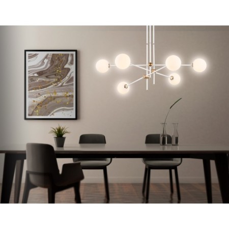 Suspended Ambrella Light, Modern, TR2521, 6XG9, white color, brass-6
