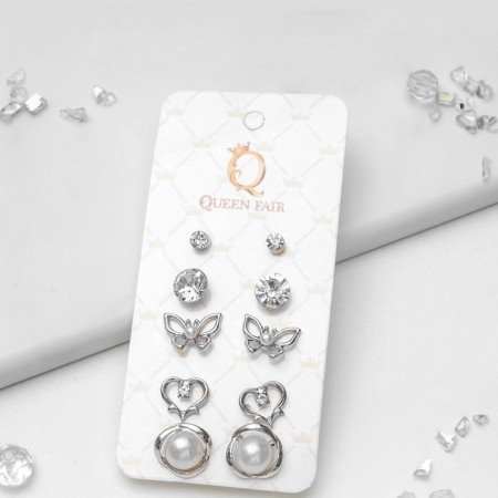 Pusets 5 pairs "Assorted" mood, white color in silver-1