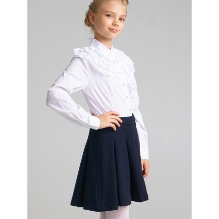 Blouse for a girl with ruffles and beads, height 128 cm-5