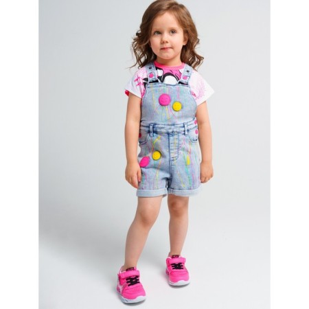 Denim jumpsuit for the girl PlayTode, height 80 cm-2