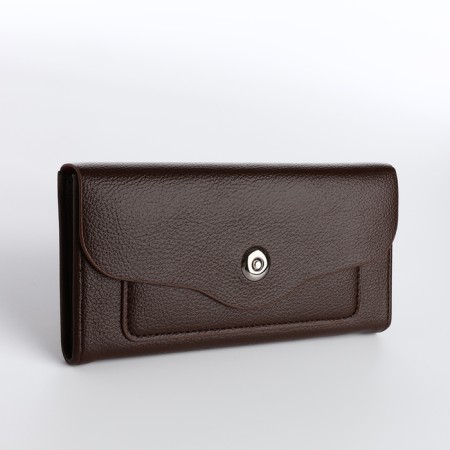 Women's wallet on a magnet, brown color