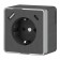 Grounding socket, curtains and USB type A+C Gallant (corrugated graphite) W5071704