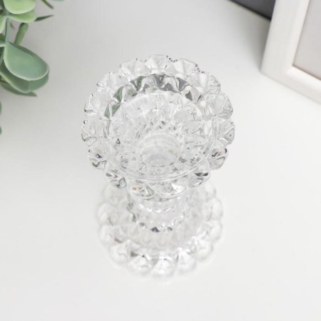 Glass of glass per 1 Crystal candle Transparent 13x6x6 cm-2