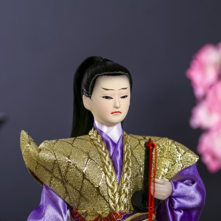 Collectible doll "Samurai in a gold kimono with a sword" 30x12.5x12.5 cm-4