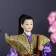 Collectible doll "Samurai in a gold kimono with a sword" 30x12.5x12.5 cm