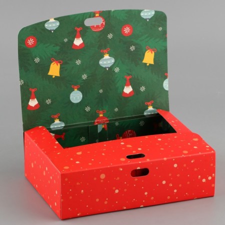 Box folding double -sided "New Year stories", 16.5 x 12.5 x 5 cm, without tape, New Year-5
