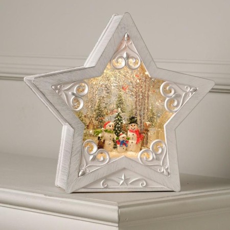 LED figure “Snowmen at the Christmas tree” 26 × 26 × 8 cm, plastic, AAX3 batteries (not in the kit), glow warm white