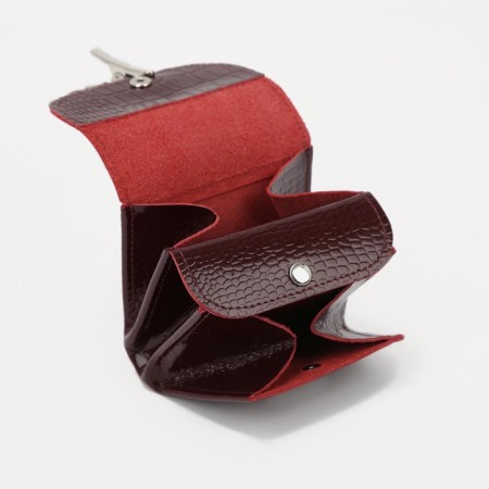 Case for coins/headphones on the button, burgundy color-2