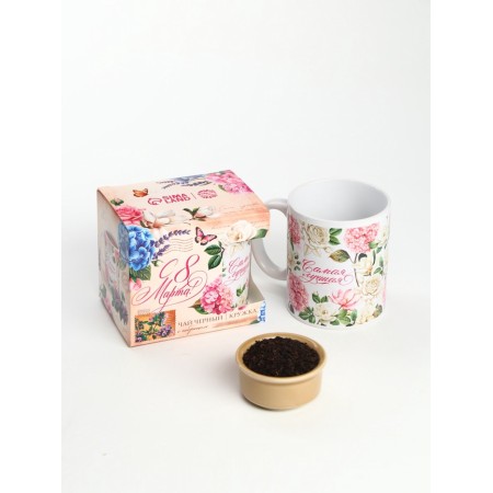 Gift set "Since March 8: the best": a mug of 300 ml., Tea 50 g-1