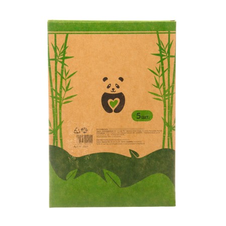 Middle bamboo toothbrush, 5 pieces, mix of flowers-27