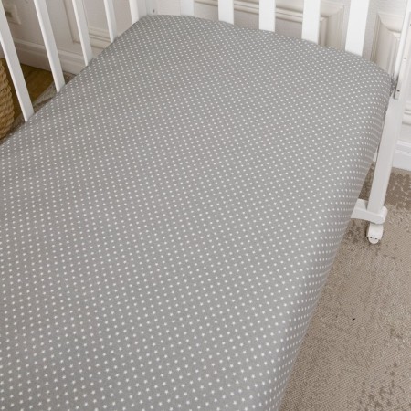 Sheet on the elastic band “Small stars”, size 60x120 cm, color gray color-1