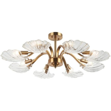 Ceiling chandelier Muschel 8XE14 40W, size 86x86x30 cm, bronze color