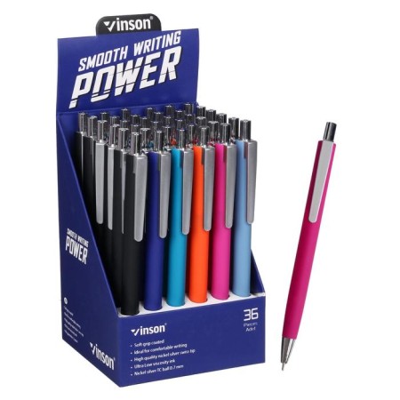 Automatic ballpoint handle 0.7 mm, blue rod, oil, vinson hull mix, rubberized
