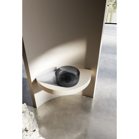 ABBER KRISTALL AT2804onyX sink, invoice, 400x400x150 mm, polyester resin, black-1