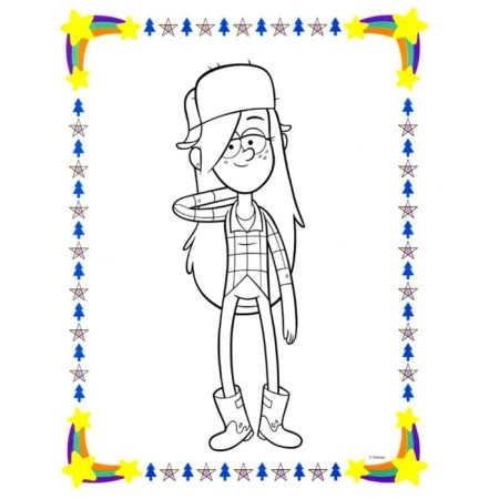 Gravity Falls. Coloring (with stickers) No. 4 (Mabel with chubby. Color)-1