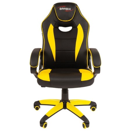 Gaming armchair Brabix Blaze GM-162, TW/Ecokozha, Black/Yellow